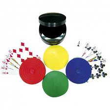 4 pc Round Card Holders with Case
