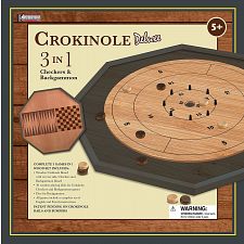Crokinole 3 in 1 Deluxe Game Board Set - Black