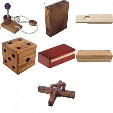 .Level 5 and 6 - a set of 7 wood puzzles